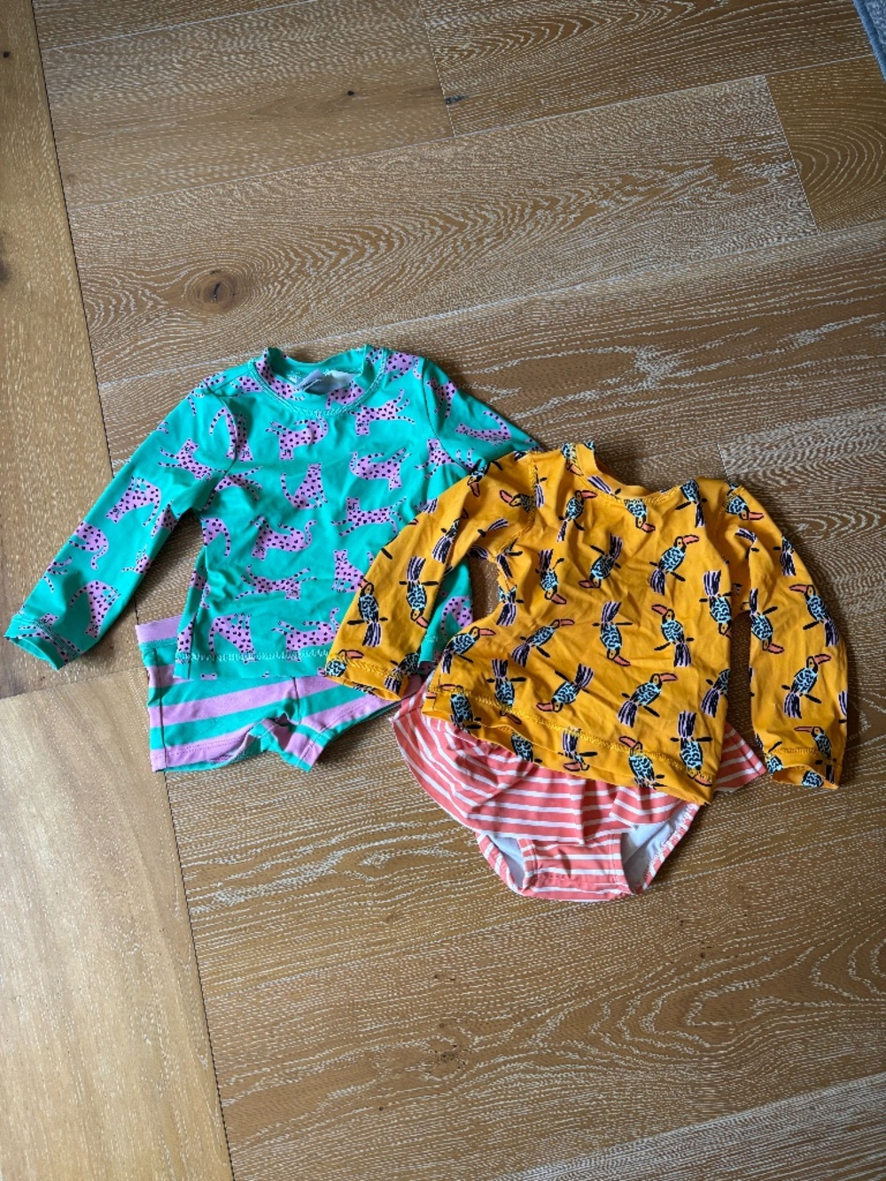 Hanna Andersson 2T Rashguard Toddler Swim Suits, Bundle of 2